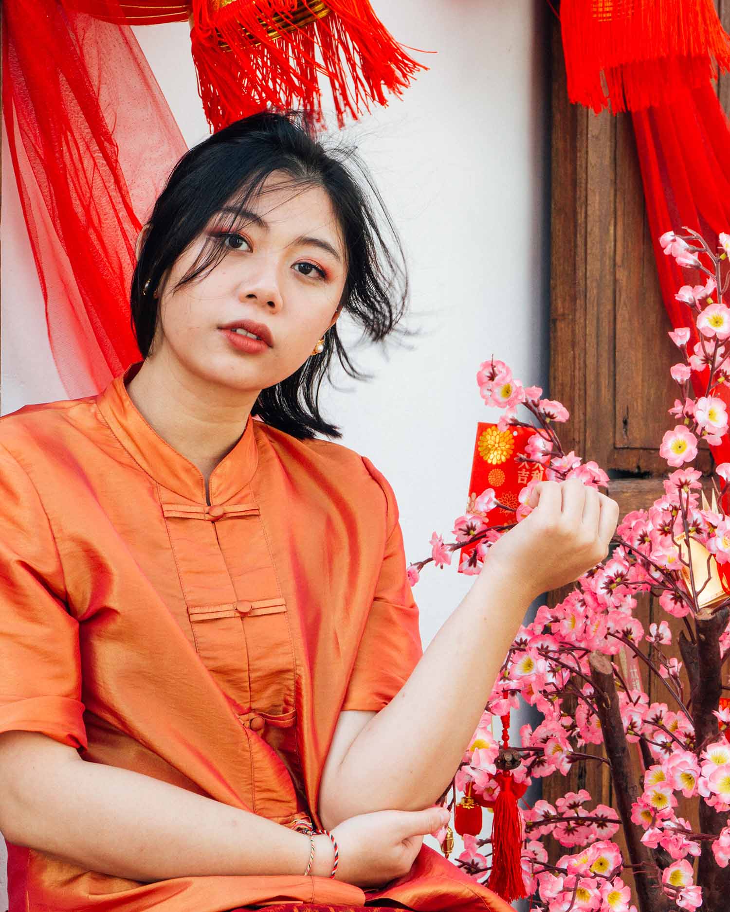 Woman in red portrait